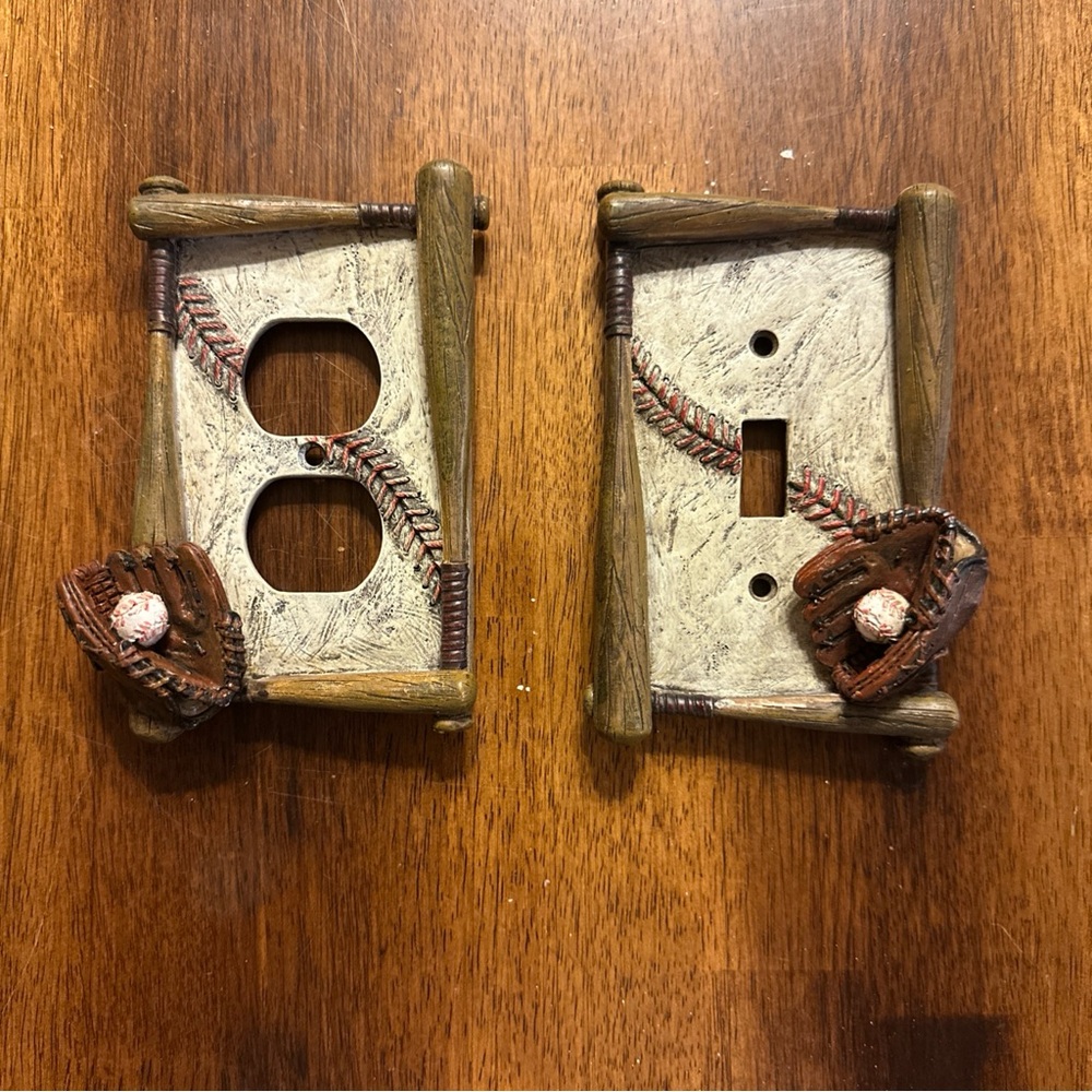 Baseball Themed Light Switch and Outlet Cover